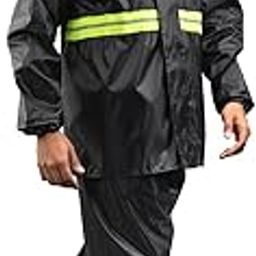 Bloomingdale Rain Coat for Men & Women Waterproof Bike Raincoat for Men with Pant Set Reflective Raincoat for Women, Boys & Girls Adjustable Top and Bottom Rain Coat for Women with Bag - Black-54