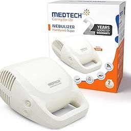 MEDTECH® Handyneb Super Ultra Compact and Low Noise Compressor Nebulizer Machine with Complete Mask Kit for Adult and Child (White)-27