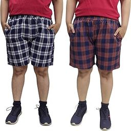 Comfy Cotton Shorts | Soft Unisex Half Pants Sleepwear with Elastic Waist and Knee Length for Gym Running or Night wear-image-14