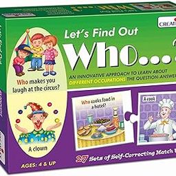 Creative's Let's Find Out-Who | WH Question Series | Self-Correcting Match Ups Game | Who is The Part of What, When, Where, Why, How Series | Learning Educational Puzzles | Game for Ages 4 & Up-0