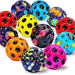 VGRASSP Super Bouncy Rubber Moon Ball Toy for Kids and Adults with Craters - High Bounce, Textured Grip, Perfect for Playtime Fun - Soft Foam Ball (Pack of 12) Multicolor-8