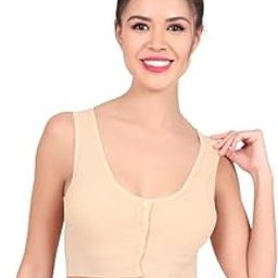 Padded Non Wired Front Open Everyday, Nursing Cotton Bra - with Wide Straps | Full Coverage | Front Open Buttons |Removable Pads-image-44