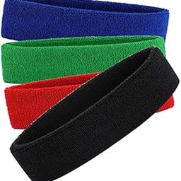 R-LON Workout Headband for Women & Men - Moisture Wicking & Non-Slip Exercise Hairband or Sports Sweatband -Ideal for All Sports Like Tennis, TT, Badminton, Running and Yoga (4 PC) a32-image-42