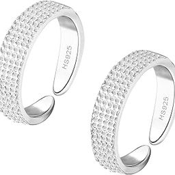 92.5 Sterling Silver Toe Rings for Women | 92.5 Sterling Silver Adjustable Contemporary Style & Stunning Shine | Lovely Gift-image-9