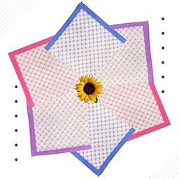 Cotton Handkerchiefs, Polka Dot Print, 30 x 30 cm, Pack of 6, Purple Pink Blue (JL-1235-DP-H)-image-109