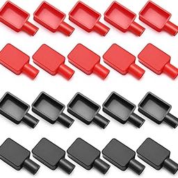 20PCS Battery Terminal Covers, COITEK Red and Black Battery Terminal Protector, Soft Rubber Positive Negative Insulating Stud Covers for Boats Cars Electric Bikes Trucks-28