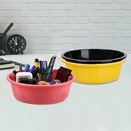 Homestic Pack of 3 Desk Organizer | Stationery Organizer | Multipurpose Organizer | Office Supplies for Pen-Pencil-Staplers | Desktop Organizer | 6 LTR | Yellow & Black & Pink-image-52