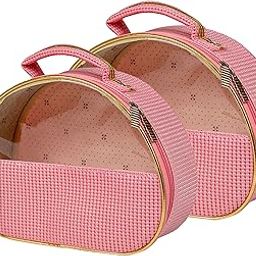 atorakushon Fabric Travel Pouch, Organizer, Toiletry Kit | Pink Set of 2 Zipped Pouches of Different Sizes | Ideal for Travel Essentials Cosmetic Makeup Bag | Travel Kit for Men & Women-image-24