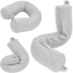 NETXE Neck Pillow/Twist Memory Foam Travel Pillow for Neck, Chin, Lumbar and Leg Support, Pillow for Neck Pain (Gray)-image-64