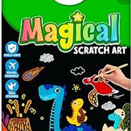 Skillmatics Scratch Art Book for Kids - Dinosaurs, Craft Kits & Supplies, 30+ Scratch Stickers, Travel Toys, DIY Kit, Gifts for Boys & Girls Ages 3, 4, 5, 6, 7, 8-image-18