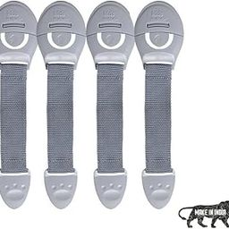 Kids Station Furniture Safety Nylon Locks for Baby Safety - Strong and Adhesive Child / Toddler / Infants Safety Locks for Drawers, Cabinets, Fridge and Cupboard - Baby Proofing Product - Pack of 4 (Grey)-13