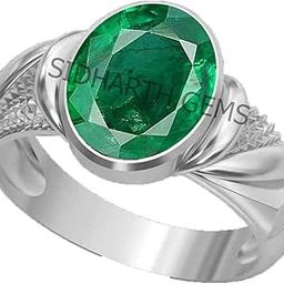 10.00 Carat Certified Natural Zambian Emerald Panna Silver Plated Rectangle panchdhatu Adjustable Ring for Women's and Men's-image-37