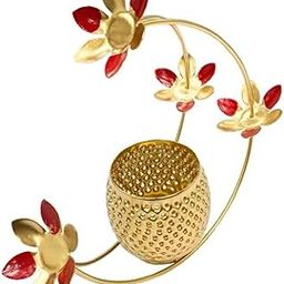 GR Handicrafts Moon Gold Tealight Candle Holder for Home Decor & Diwali | Tabletop & Hanging | Votive & Tea Light Stand for Gifting & Decoration | Diyas & Candles (L20,D12,H18)-19
