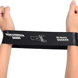 A-Tape Resistance Black Loop Bands for Legs and Butt Set, Gym and Yoga Resistance Exercise Bands Workout Training Bands for Home Fitness, Crossfit, Elastic Strength Squat Band Beginner-image-2