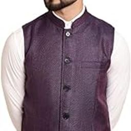 Men's Purple Merino Textured Sleeveless Self-Design Waistcoat with welt pockets_NJR-SLD829-PRB-picture-13