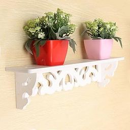 SS ARTS Wood Plastic Floating Display Wall Shelf (13 cm x 46 cm x 14 cm, White)-image-66