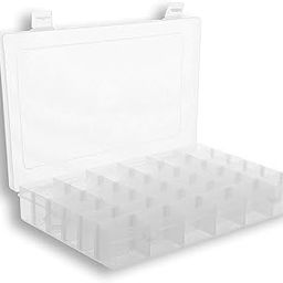 Outdoor 360 Expressive Accents Ea Plastic Organizer Box For Jewelry, Screws, Letter Board Letters, Makeup & Bead Storage | 36 Compartment Adjustable Plastic Storage Container, White-27