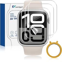VEMIGON 3 Pack Screen Protector Compatible with Apple Watch Series 10 46mm, [HD Clear] [Scratch Resistant] [Bubble Free] [Easy Installation] Ultra-thin TPU Flexible Soft Film [Transparent] -iWatch S10-24
