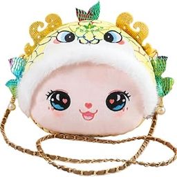 Chinese New Year Crossbody Bag Soft Snake Doll Bag for Holiday Travel Dating Yellow-image-1