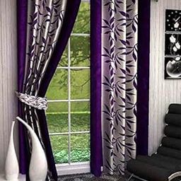 Srk Trendz 1 Piece Kolawari Polyester Eyelet Window Curtain (Purple-Lite, 4 x 5)-image-25