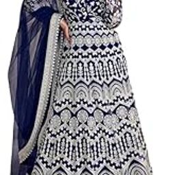 Women's Naylon Net Embroiered Full Stitched Gown with Dupatta.-image-52