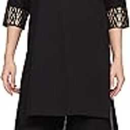 Women Cotton Flax Straight Kurta Pants Set-19