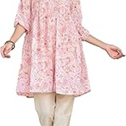 Women's Georgette Floral Printed Gathered Tunic-image-81