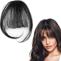 Cute Critters Clip in Bangs Front Neat Air Fringe One Piece Clip in Fringe Hair Extensions with Temples for Women (Natural Color)-image-6