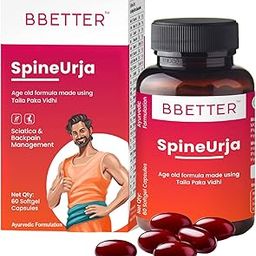 BBETTER SpineUrja -Lab Tested Ayurvedic Medicine for Lower Back Pain Relief & Sciatica Relief | Made by Taila Paka Vidhi Method | 60 Softgels-image-12