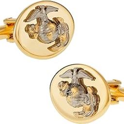 Gold Silver USMC Marine Corp Eagle, Globe & Anchor Cufflinks for Officer with Presentation Box-image-78