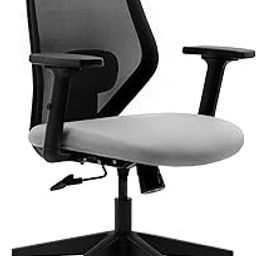 Frido Glide Ergonomic Office Chair with Height Adjustable Lumbar Support | Breathable Mesh Back | 2D Adjustable Armrests | Home & Work Desk Chair for Long Sitting Hours | 100 kg Capacity | Grey |-image-53