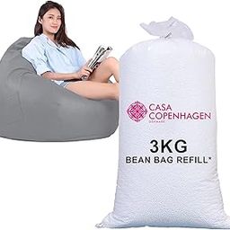 Casa Copenhagen Premium Virgin Grade Thermocol Balls Refill for Pillows, Sofa, Bean Bags, Soft Toys & Beans for Bean Bag Refill 3 Kg - White-image-25