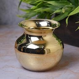 Neetu Arts | Pure Brass Lota Chambu Kalash | Traditional 3-Inch Heavy Brass Water Pot for Pooja & Rituals | 160 gm Handcrafted Pooja Vessel |-image-69
