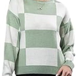Women’s Woolen Checkered Pullover Sweater | Full Sleeve Round Neck Winterwear | Cozy, Soft & Stylish Knit Sweater for Ladies & Girls-image-1