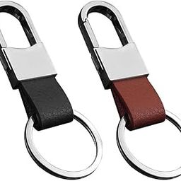 Premium Soft Car Leather Keychain Key Holder/Organizer For Men Women (2-PACK) | brown-12