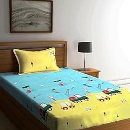 Akshya Innovative Edge Single bedsheet Cotton with Pillow Cover Kids| car bedsheet for Kids-image-24