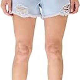 Women Slim Fit Mid-Rise Distressed & Frayed Hem Denim Shorts-picture-38