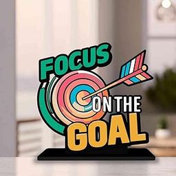 PICKYPOMP Wooden Idols and Figurins Focus on The Goal Motivational Quote Table Decor for Office Desk, Study Table, Living Room, Bedroom, Home Decor Item, Wood Showpieces Decorative Gift - P0023-image-51