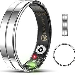 Upgrade Smart Health Ring for Women & Men, Waterproof Fitness Ring, Activity & Fitness Tracker, Sleep Monitor, No Subscription Fee, Silver, Android & iOS Compatible-image-71