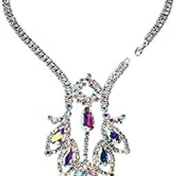 ATORSE Rhinestone Back Chain Trendy Womens Body Chain for Belly Dancing Rave Summer silver-image-51
