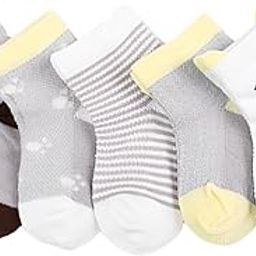 SYGA 5 Pairs Baby Girl Boys Non Slip Trainer Socks Toddlers Infant Socks Warm and Socks Cotton Stretch Baby Socks- Grey Puppy, 0-1 Years-image-12