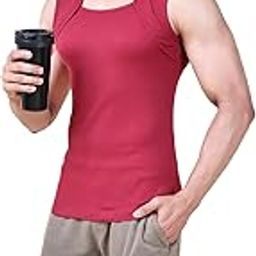 Solid Standard Colors by Athlefit X Gym Vest for Men, 100% Cotton Breathable and Stretchable Fabric, Racerback with Criss Cross Shoulder Strap, Pack of 1-picture-10