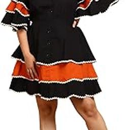 Solid Cotton Colorblock Shirt & Skirts Plus Size Co-ord Set For Women's|Half sleeve Collared Neck Regular Fit Stylish Summer Western Casual Wear Ladies Co-Ord Set-picture-12