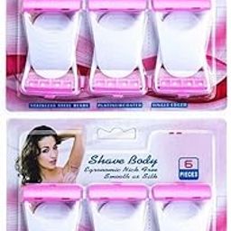VELZORA Painless Hair Removal Body Shaver & Bikini Shaving Razor For Women Hair Removing Razor Disposable Body Shaver Under Arms, Bikini Area Stainless Steel Sharp Blade (Pack Of 6)-image-44