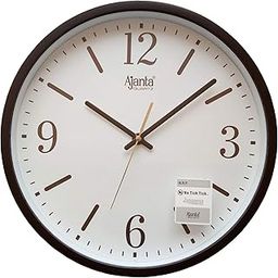 Ajanta Quartz Plastic Analogue Wall Clock for Home/Office, 30x30cm (Brown - 4017)-picture-16