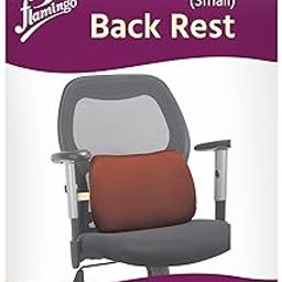 Flamingo Orthopedic Backrest Pillow | Memory Foam Back Rest Cushion for Pain Relief | Lumbar Support Backrest Cushion for Office Chairs & Cars | Maroon | Small-image-1