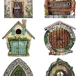 MERISHOPP® 6 Pieces Fairy Tale Door Decoration Gifts DIY Accs for Fairy Garden Outdoor|Home & Garden | Yard, Garden & Outdoor Living |6 Fairy Tale Doors-image-41