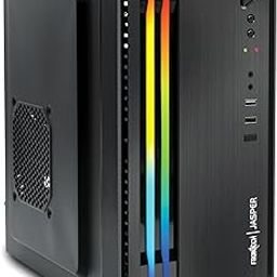 FRONTECH Jasper Premium Silver Series Cabinet/Computer Case with HD Audio | Front LED Strip| ATX/Mini ATX Compatible | Installed 1 x 80 mm Fan, 1 x USB 3.0 | Ideal for Home/Office (FT 4334, Black)-22