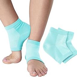 NatraCure 2 Pair - Vented Heel Sleeves (Reg.) - Aqua Vented Moisturizing Gel Heel Sleeves - 2 Pairs - (608-M Ret2Pk) - Size: Regular-image-27