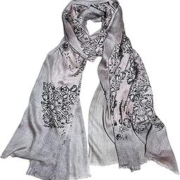 Modal Scarf, Brown and Grey Pattern, Fringed Edges, Lightweight Fashion Wrap for Women-image-6